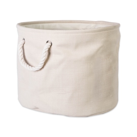 DII® Large Round Variegated Polyester Bin in Cream | 16" x 16" x 15" | Michaels®